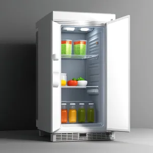Modern White Refrigerator with Open Door