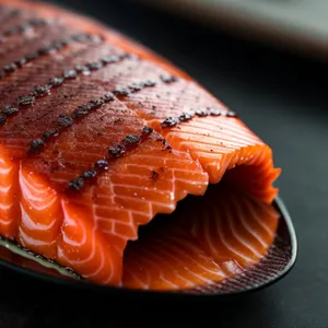 Fresh Gourmet Salmon Sushi Plate with Citrus