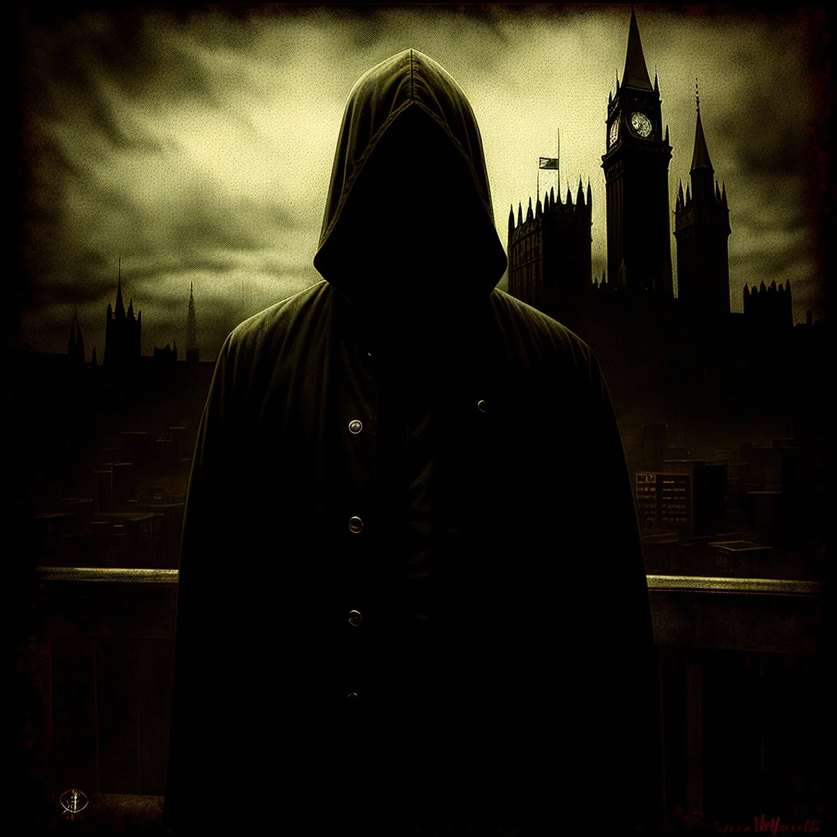 Picture of Black Cloak Masked Man Robed in Garment