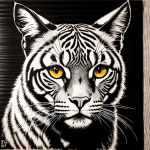 Intense Stare: Striped Tiger Cat in the Wild