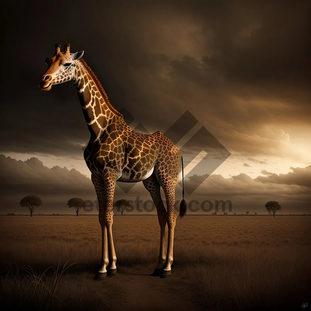 Picture of Safari Giraffe in South African Wilderness