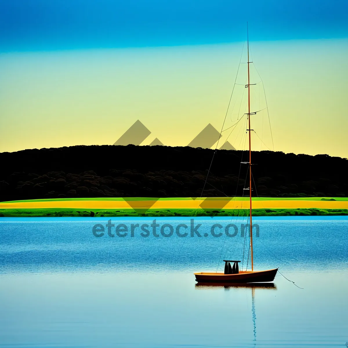 Picture of Tropical Sunset: Marina Vacation with Sailboat