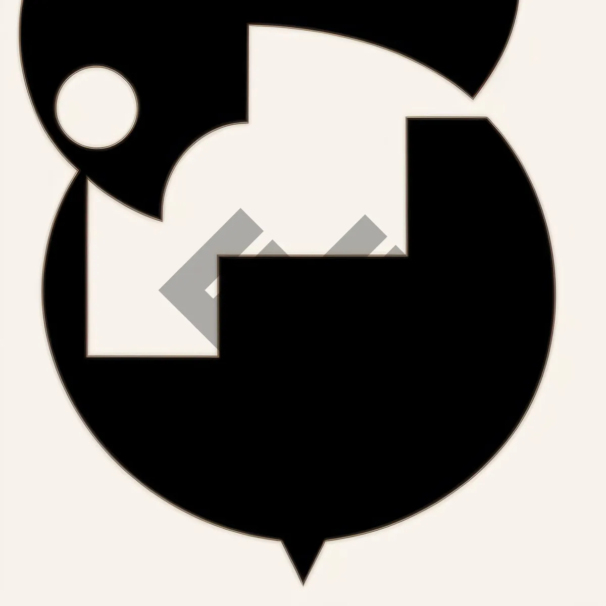 Picture of Sleek Black Icon Design with Puzzle Element