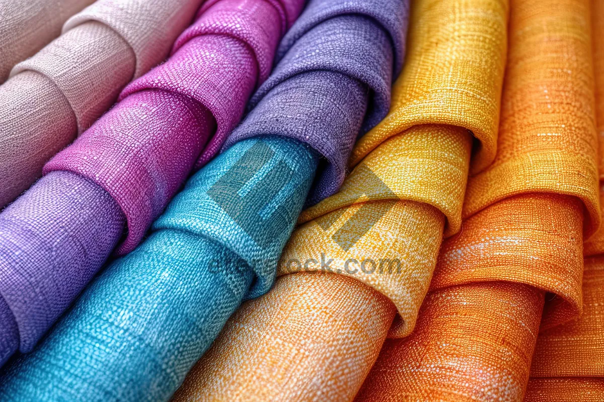 Picture of Colorful Textured Fabric Cloth Pattern Design Fashion Close-up