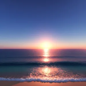 Serene Sunset over Azure Waters