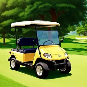 Golf Cart on Green Course