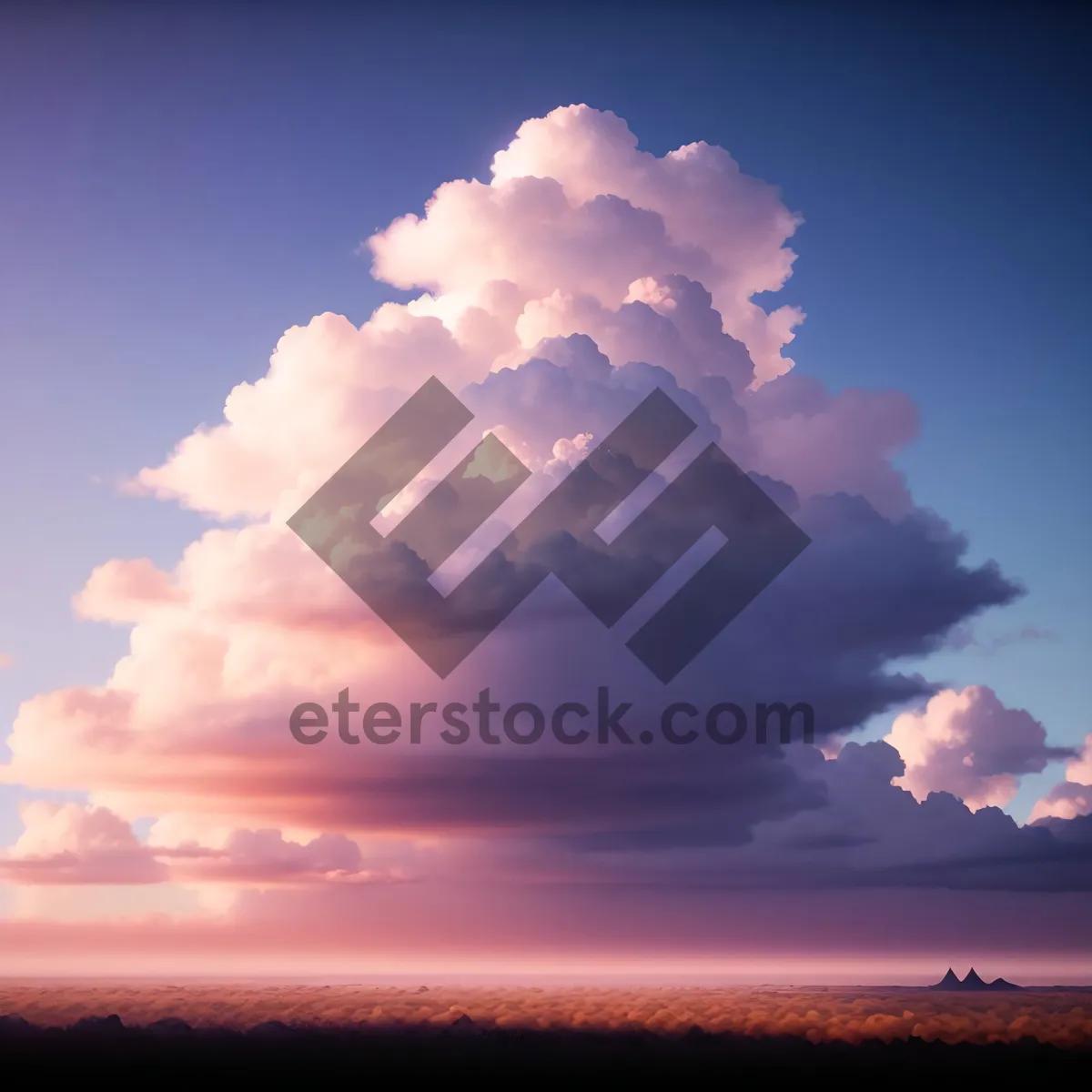 Picture of Vibrant Sky with Fluffy Clouds and Sunshine