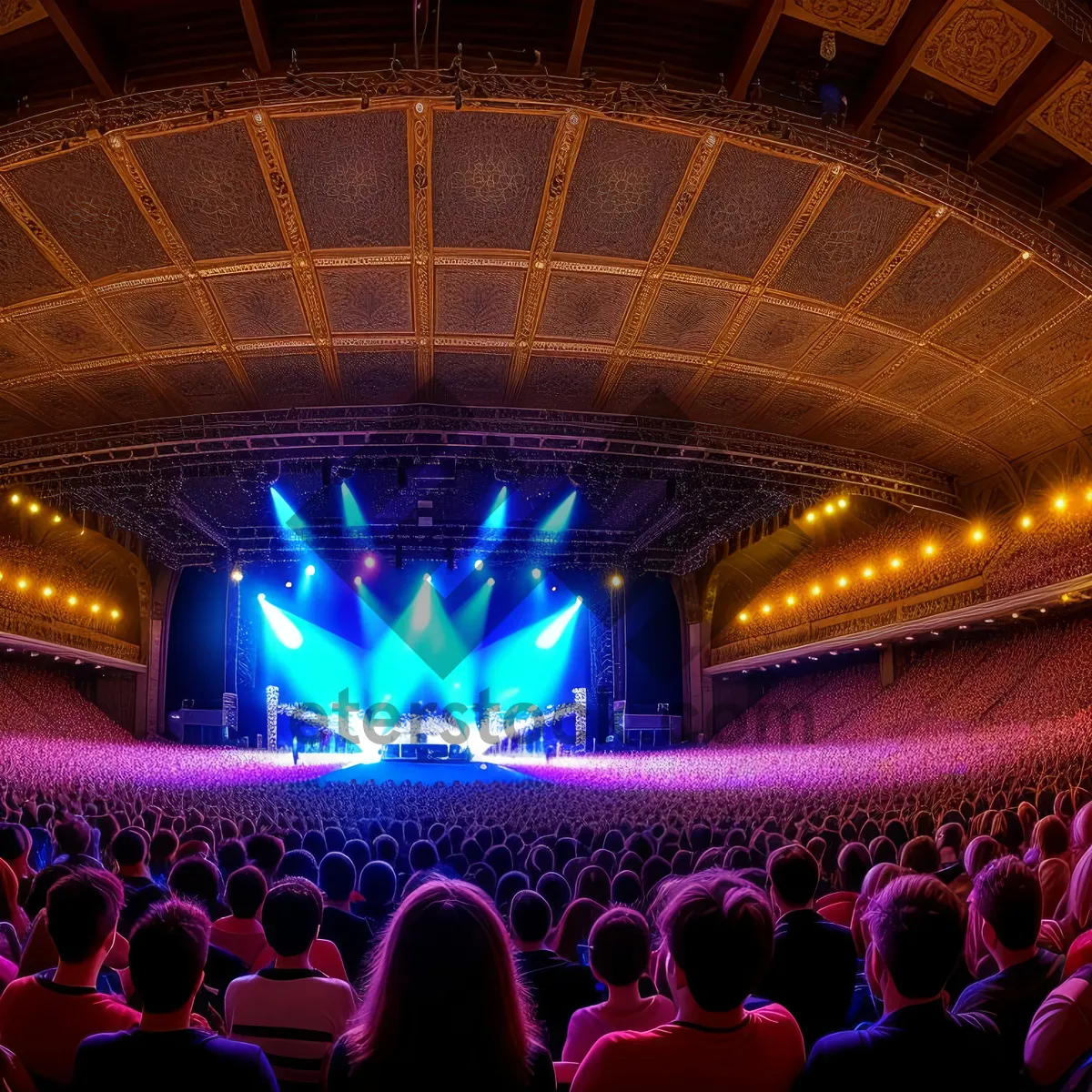 Picture of Glowing Stage Curtain with 3D Texture