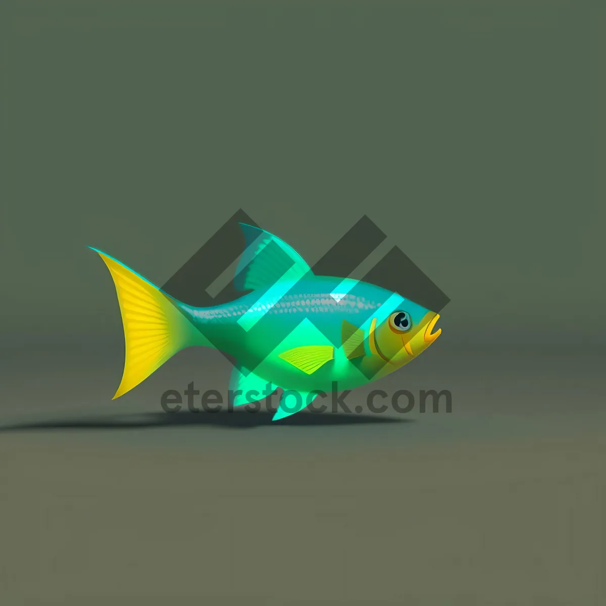 Picture of Vibrant Yellow Goldfish in Aquatic Aquarium