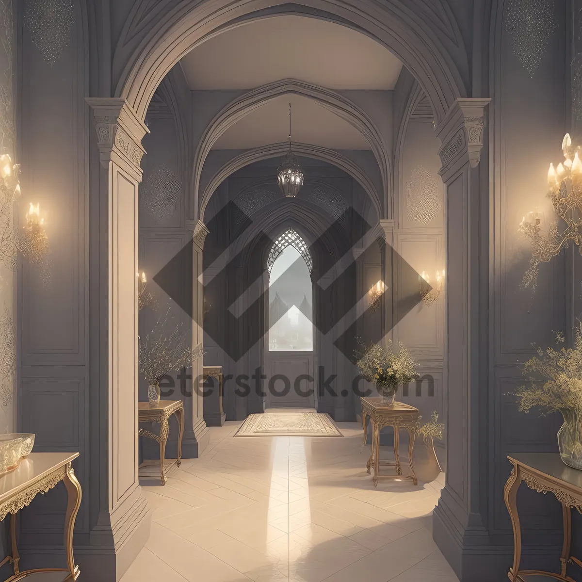 Picture of Anteroom Cathedral: Beautiful Interior with Ancient Stone Arches and Historic Altar