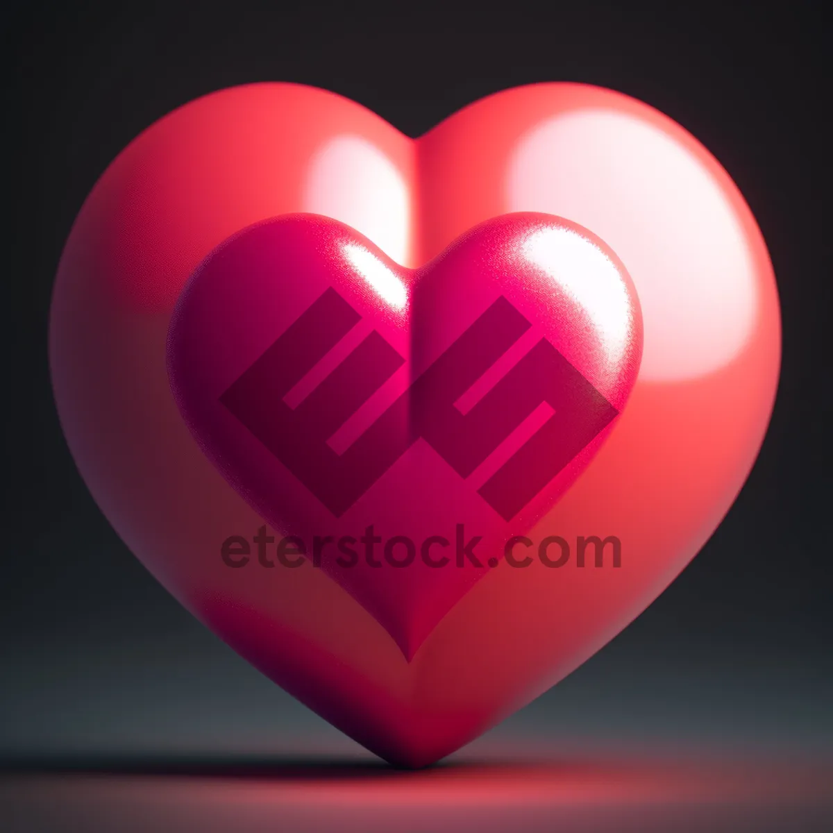 Picture of Shiny Orange Heart Button Icon