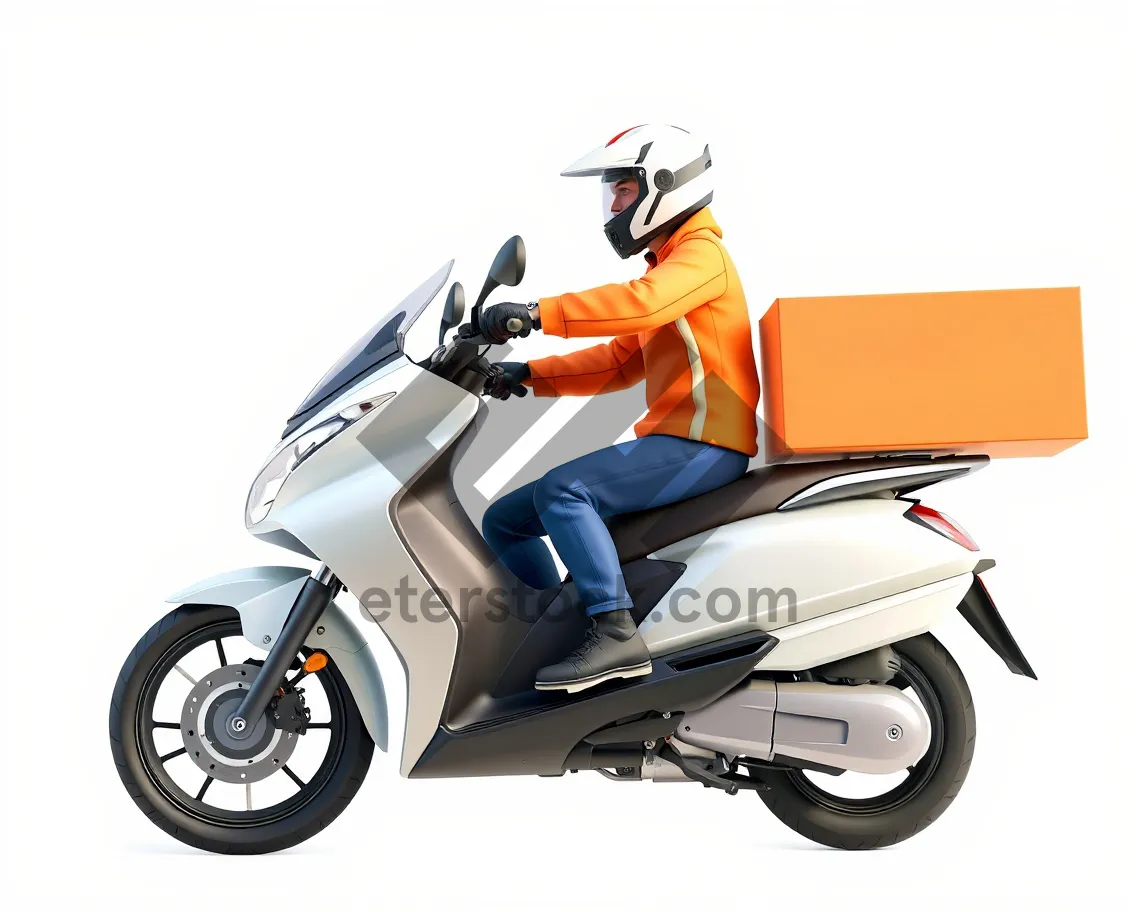 Picture of Speedy Motorbike Cartoon Illustration