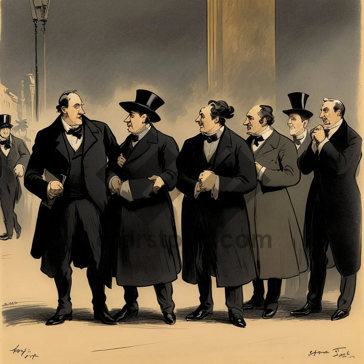 Picture of Successful Corporate Businessmen in Formal Attire