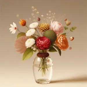 Blossoming Pink Fruit Bouquet in Glass Vase