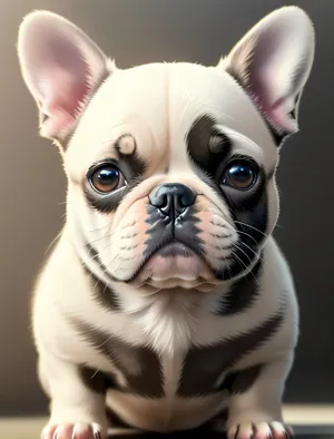 Adorable Wrinkled Bulldog Puppy