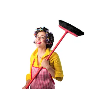 Silhouette of Busy Housewife Working in Kitchen