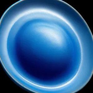 Spherical Glass Button with Space Graphic Design