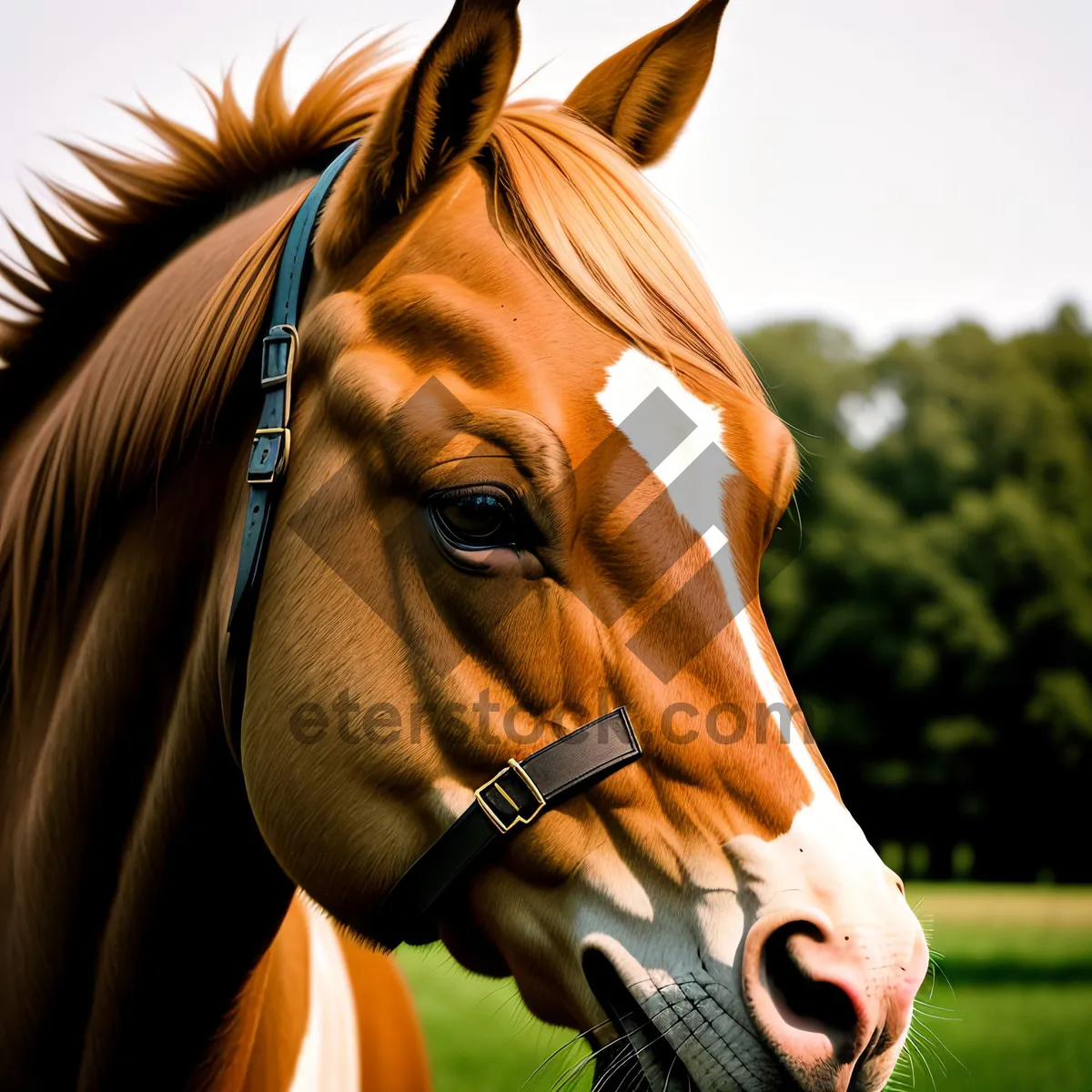 Picture of Breathtaking Thoroughbred Stallion: Majestic Equine Beauty