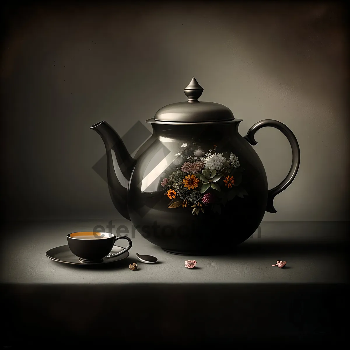 Picture of Traditional Ceramic Teapot for Hot Herbal Tea