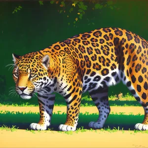 Wildcat Stare: Fierce Jaguar Hunter in the Jungle