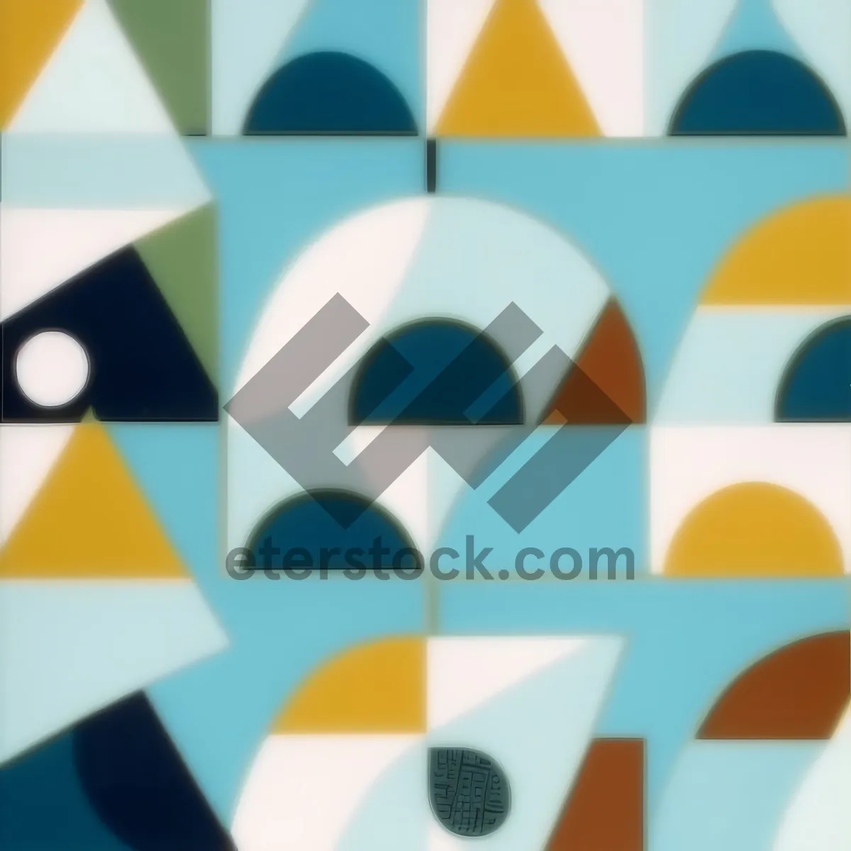 Picture of Colorful geometric glass art design pattern set.