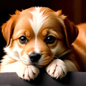 Adorable Brown Puppy Portrait with Soulful Eyes
