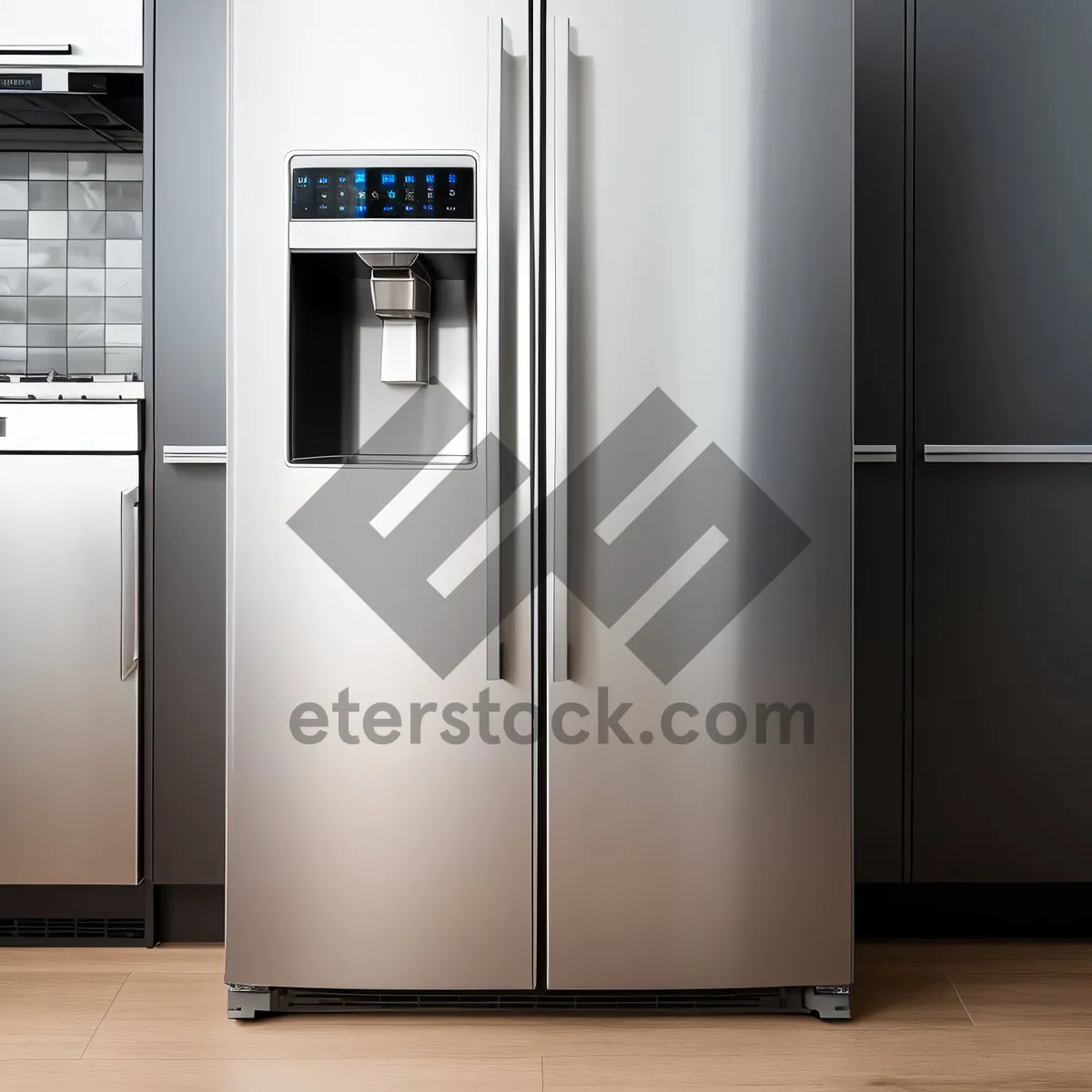 Picture of White Refrigerator with Cooling System - Home Appliance