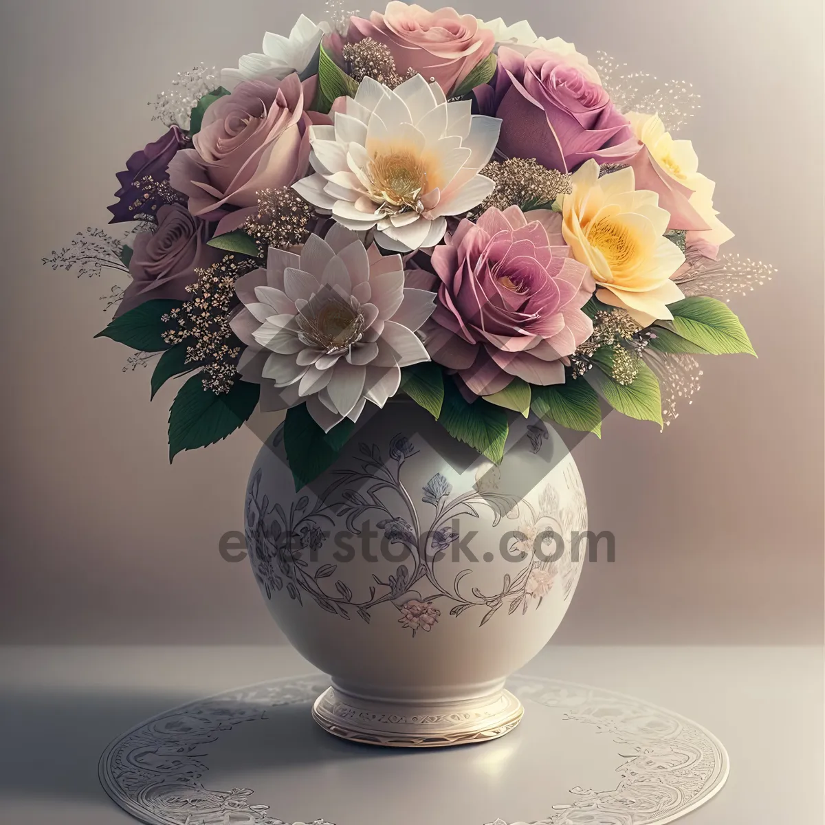 Picture of Floral Porcelain Vase for Holiday Decor