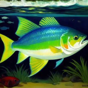 Lively Tropical Fish Swimming in Colorful Aquarium
