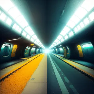 Urban Highway Tunnel at Night: Fast Motion Transport.