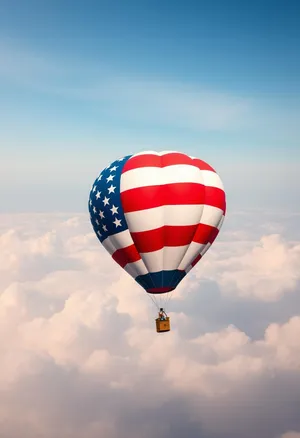 Colorful Hot Air Balloon Floating in the Sky