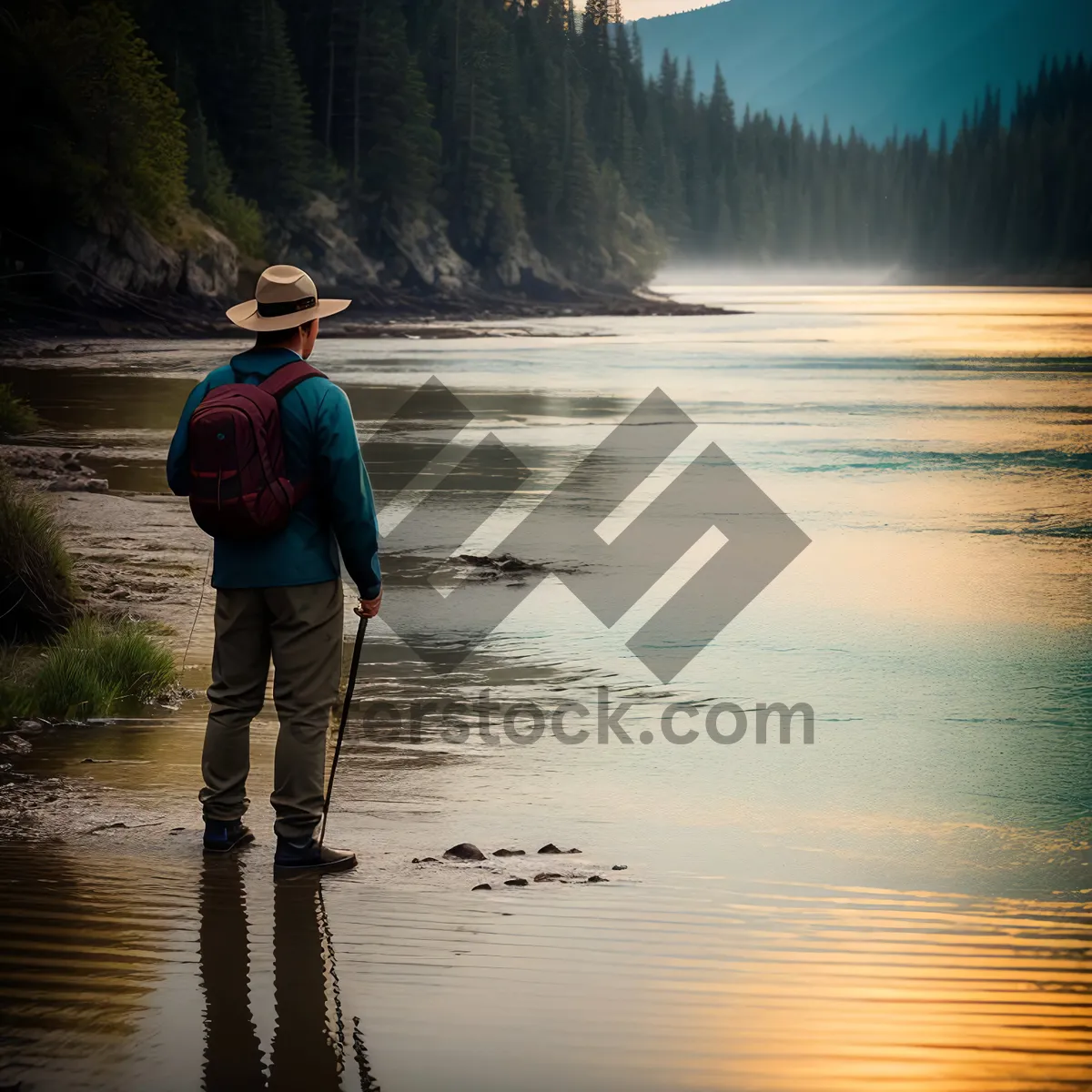 Picture of Serene Sunset at Lakeside