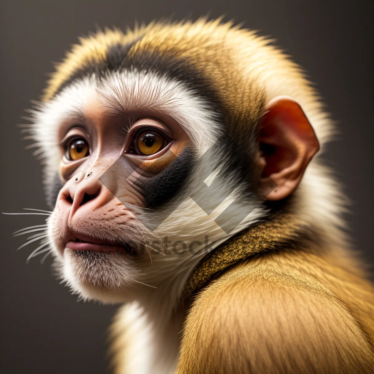 Picture of Cute Macaque Monkey with Wild Face