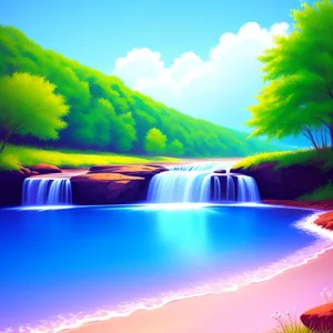 Scenic Summer Sunset Over Rural Landscape