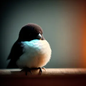 Sitting Sparrow: Adorable Chickadee on Branch