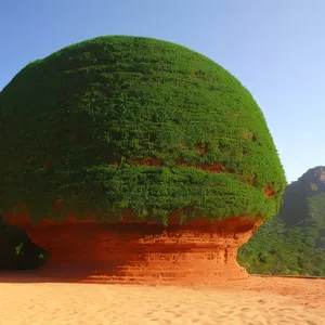 Serene Avocado Shrine against Summer Sky