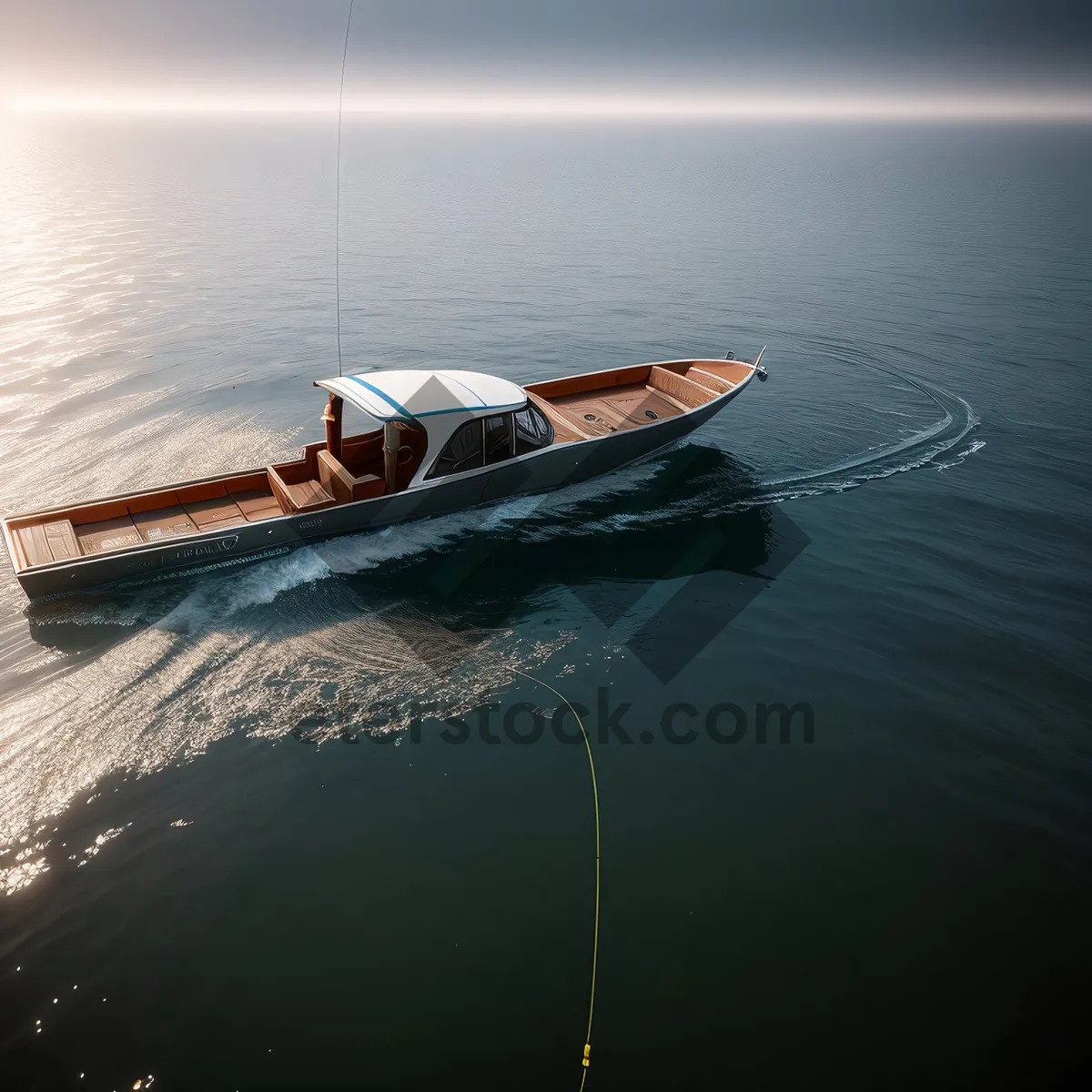 Picture of Serenity at Sunset: Canoe on Calm Waters