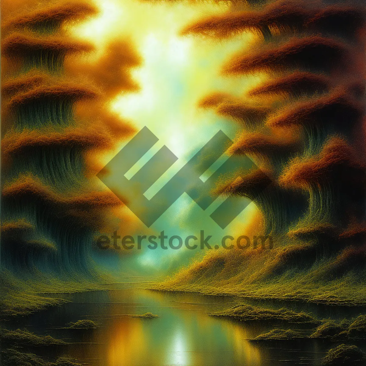 Picture of Fiery Blaze in Dark Fractal Art Design