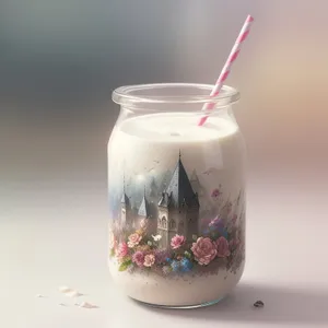 Fresh Fruit Infused Milk in Glass Jar