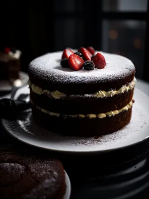 Delicious Berry Cream Cake with Fresh Berries