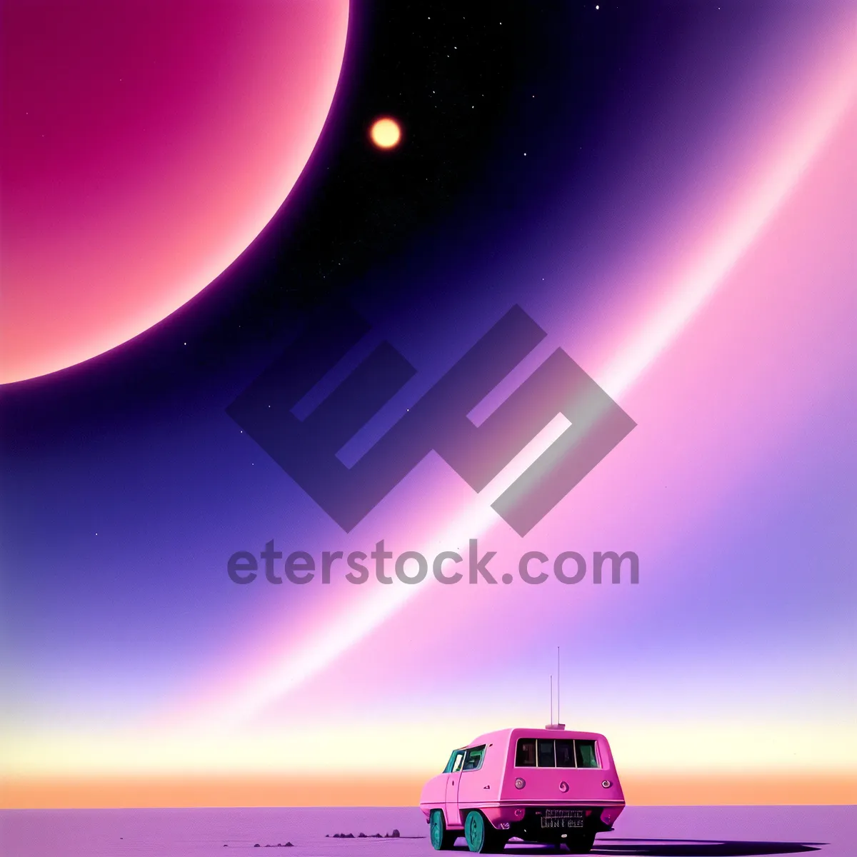 Picture of Colorful Space Display with Glowing Graphic Art