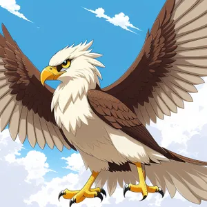 Graceful Eagle Soaring Through Vast Sky