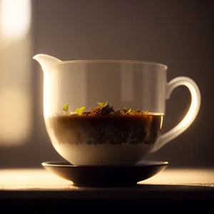 Hot Beverage Cup with Saucer and Spoon