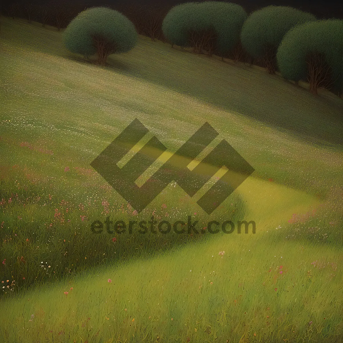 Picture of Fresh Summer Squash Produce on Green Grass