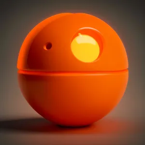 Shiny Orange Glass Button Icon with Reflection