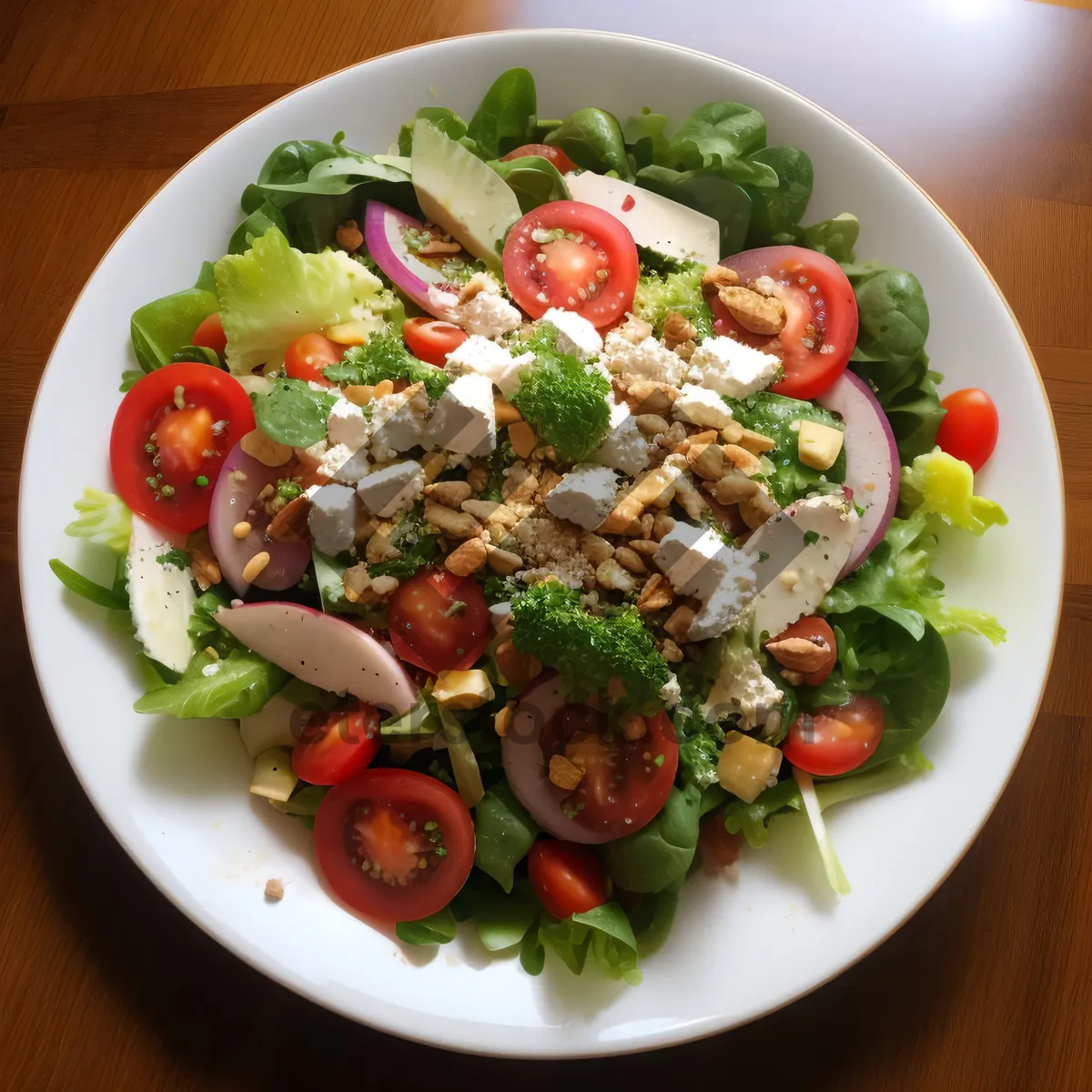 Picture of Healthy Gourmet Chicken Salad with Fresh Vegetables