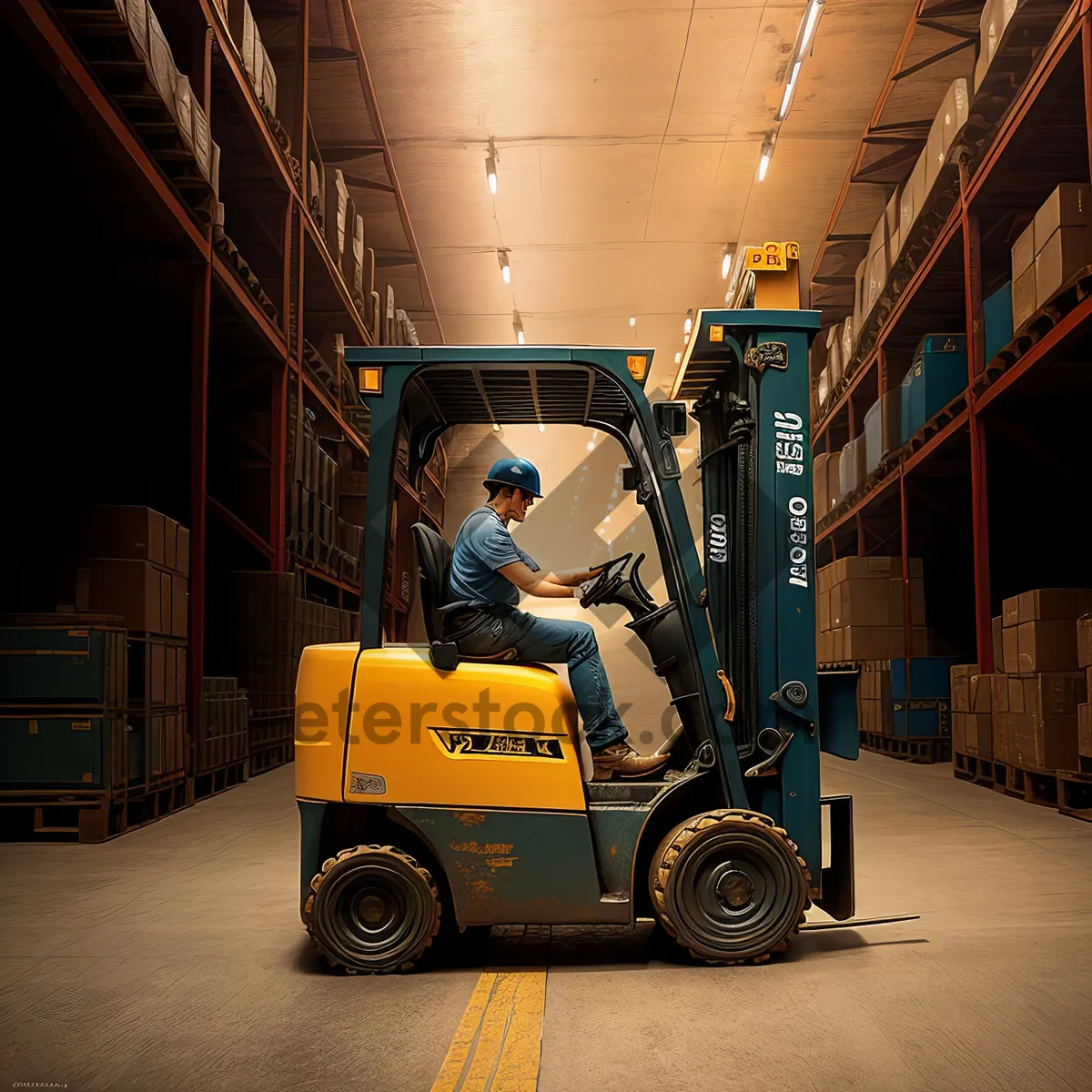 Picture of Heavy-duty Industrial Forklift in Action