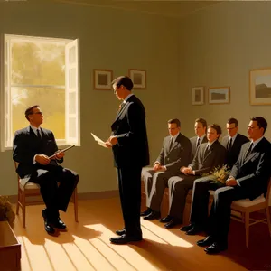 Professional team working on a project in office.