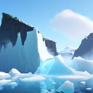 Majestic Glacial Mountain Landscape in Iceberg Wonderland