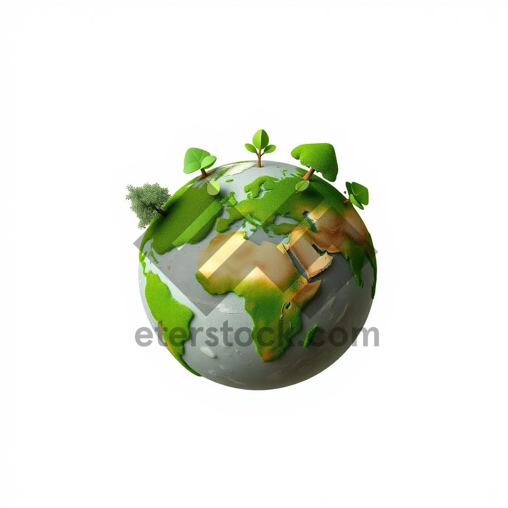 Picture of Shiny globe icon design symbolizing global geography map